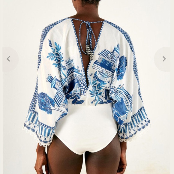 Farm Rio NWT Size Small Ancient Garden Bodysuit - Picture 3 of 7